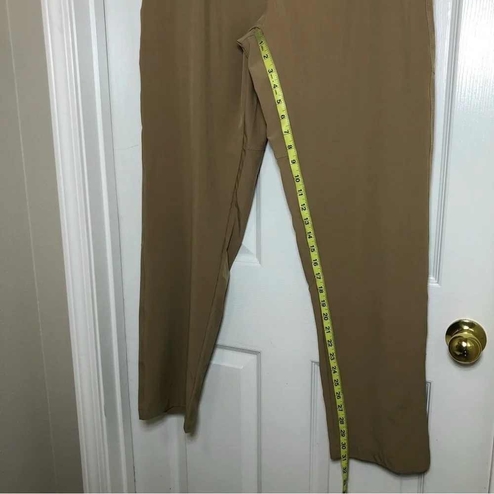 Travels Together By You Ruched Drawstring Waist Pocket Lightweight Khaki Pants L